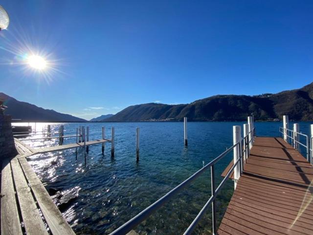 Luganersee, Pool, Strand, Parkplatz, Suite 204 Bissone Dış mekan fotoğraf