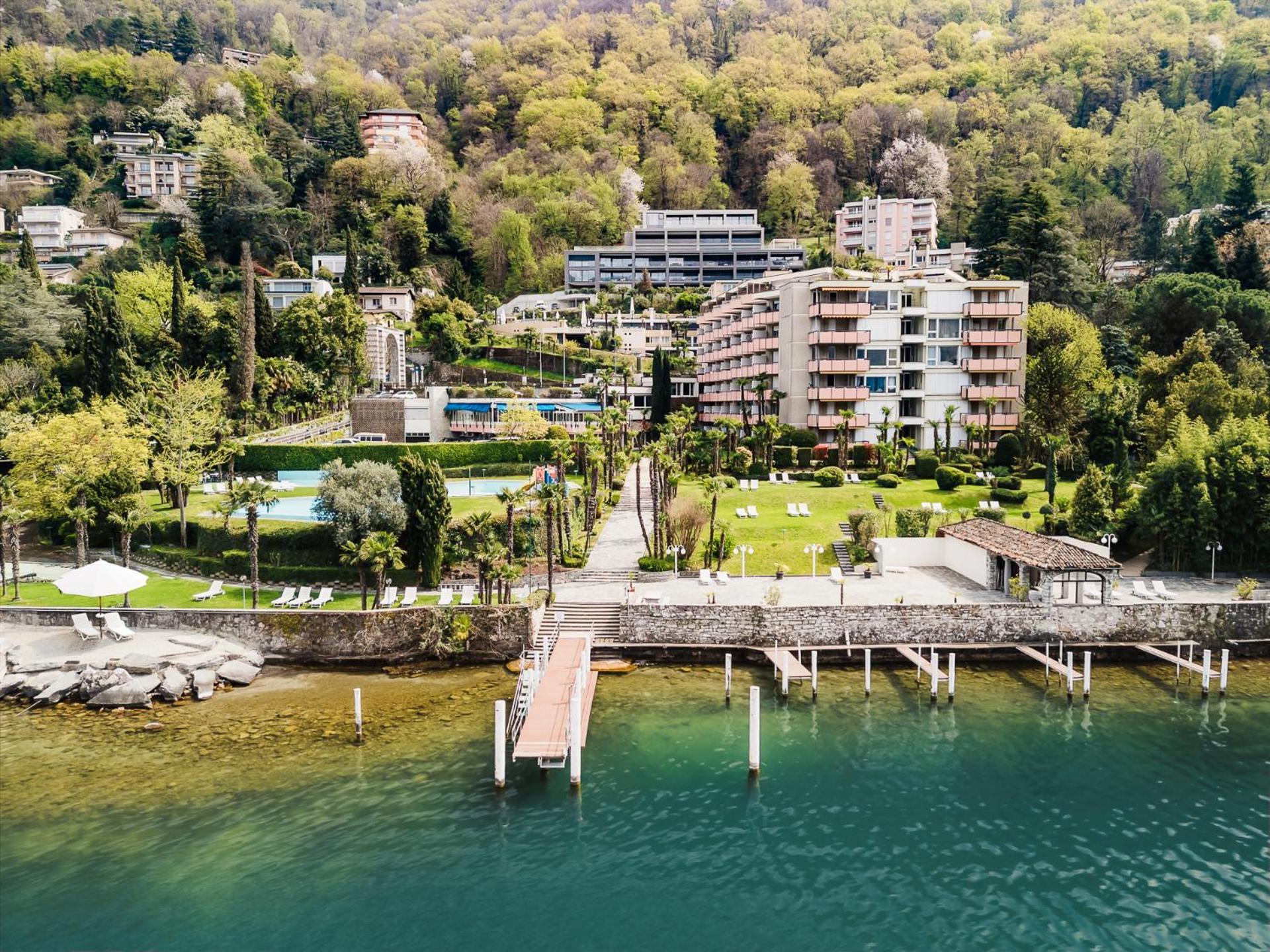 Luganersee, Pool, Strand, Parkplatz, Suite 204 Bissone Dış mekan fotoğraf